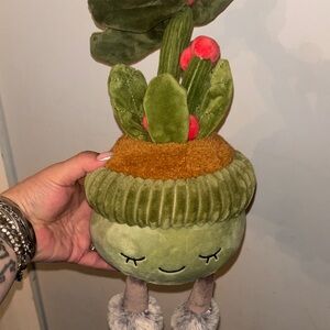 Plush Cactus Home Accent - Green and Pink doll